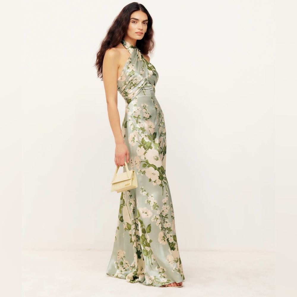 Reformation Floral Green Maxi Dress